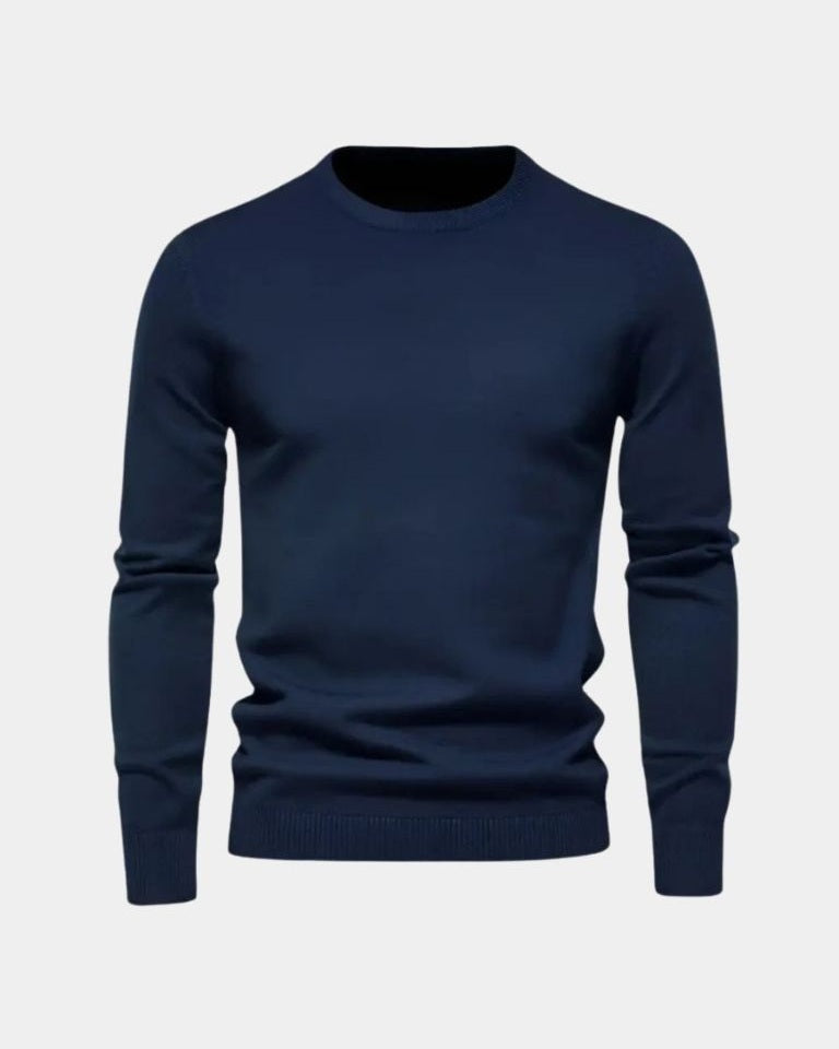 Oebele | Blauwe trui met ronde hals