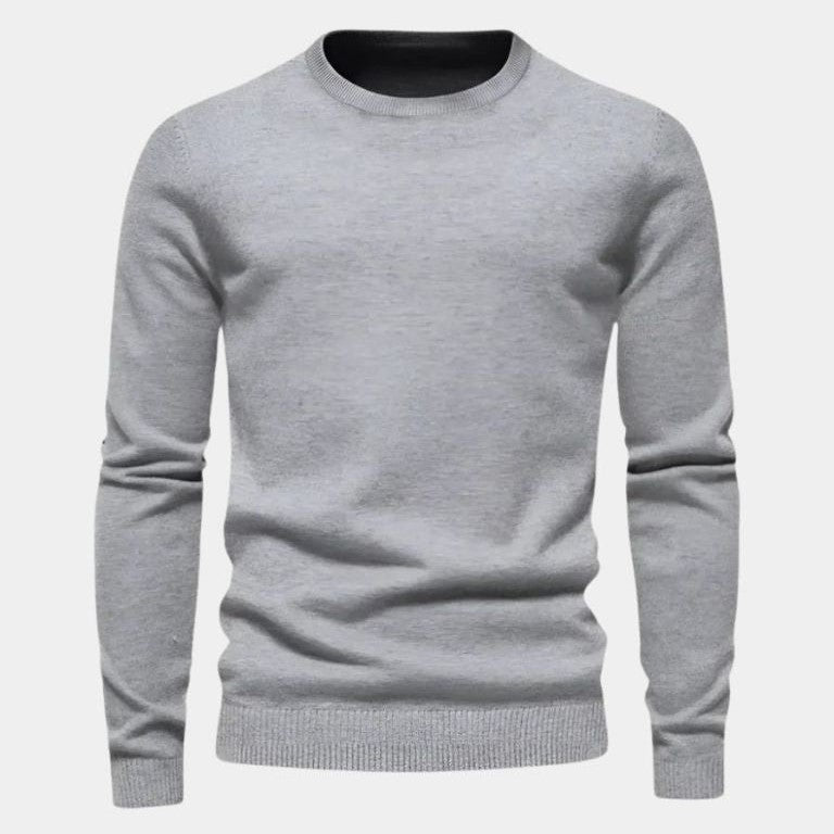 Oebele | Blauwe trui met ronde hals