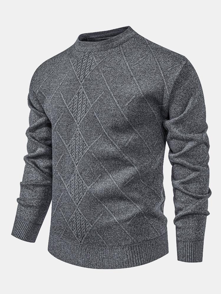 Rens | Trui met geometrisch ruitpatroon