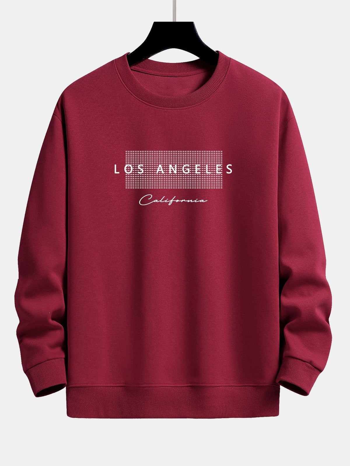 Rick | Sweater met los angeles-print met ruitmotief en relaxte pasvorm