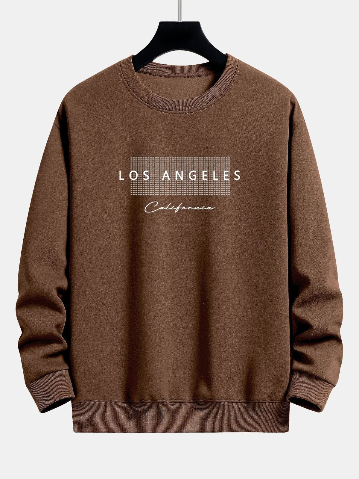 Rick | Sweater met los angeles-print met ruitmotief en relaxte pasvorm