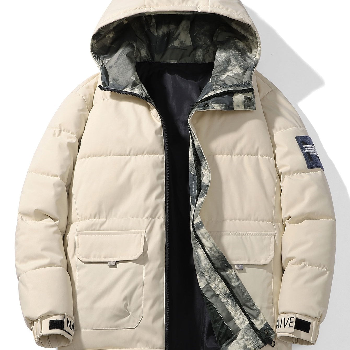 Robert | Puffer jas met camouflagevoering