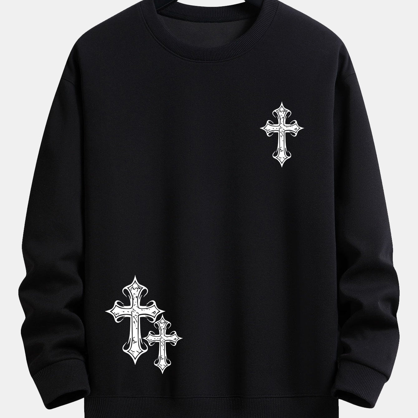 Roel | Sweater met kruisprint en relaxte pasvorm