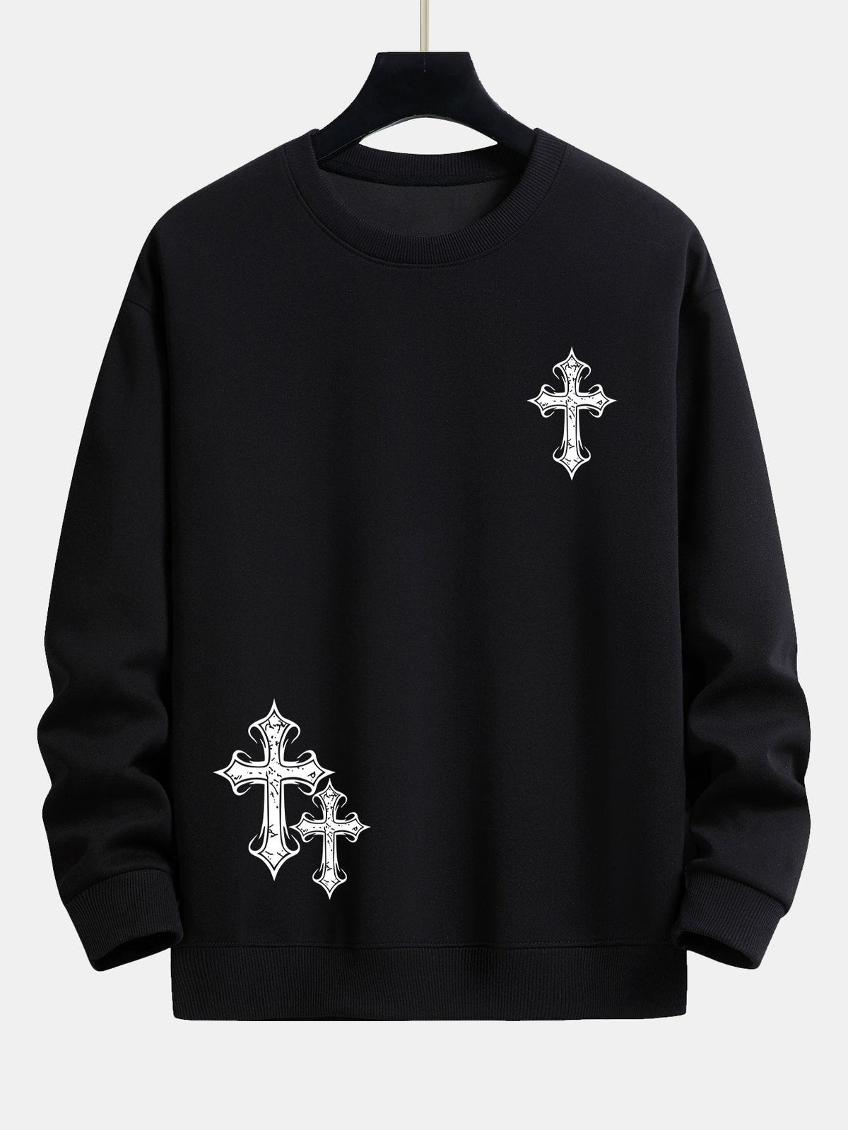 Roel | Sweater met kruisprint en relaxte pasvorm