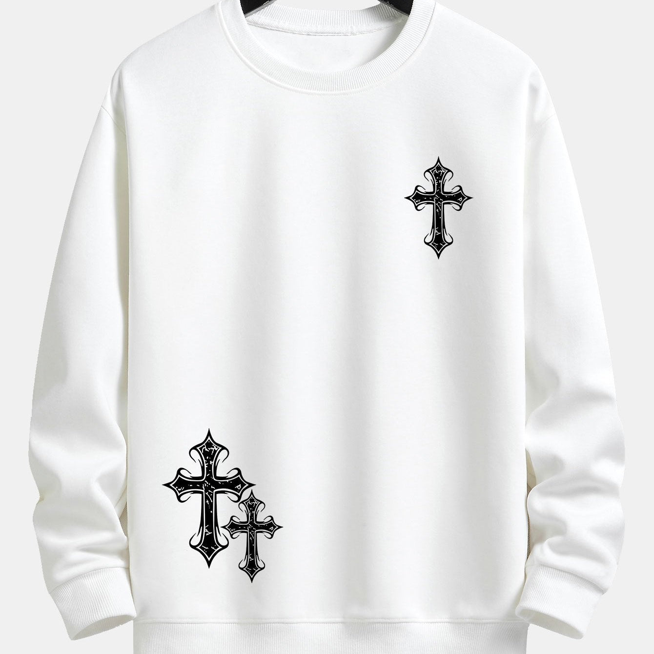 Roel | Sweater met kruisprint en relaxte pasvorm
