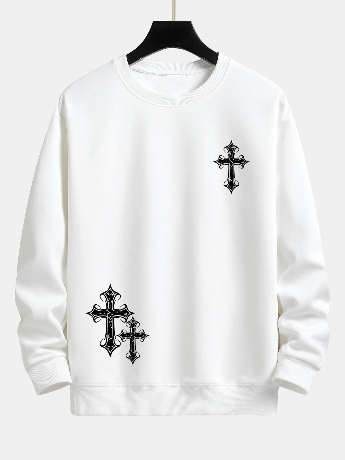 Roel | Sweater met kruisprint en relaxte pasvorm