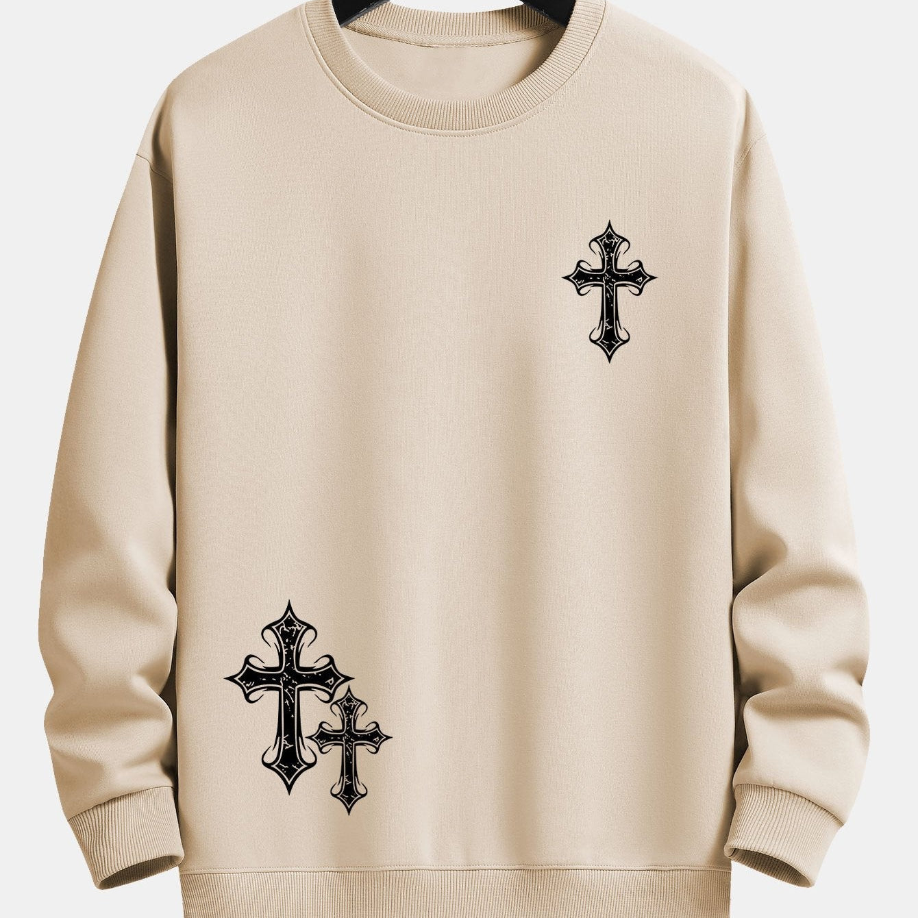 Roel | Sweater met kruisprint en relaxte pasvorm