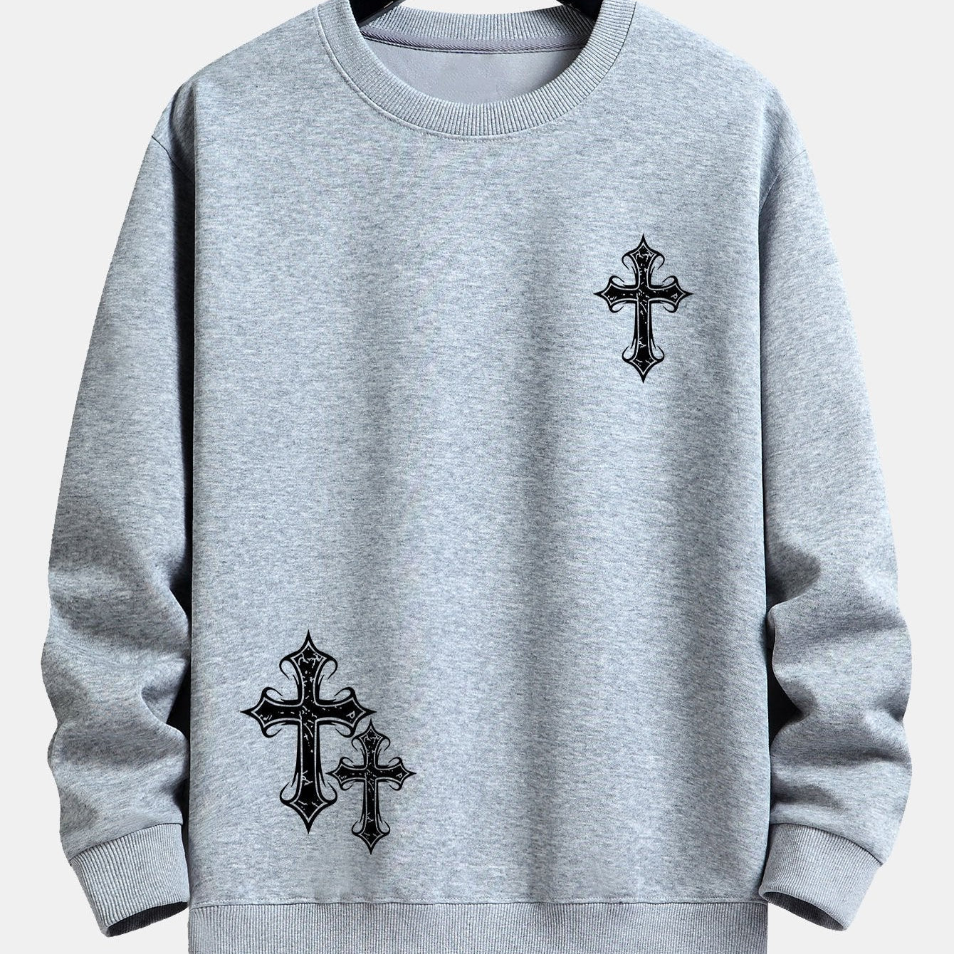 Roel | Sweater met kruisprint en relaxte pasvorm