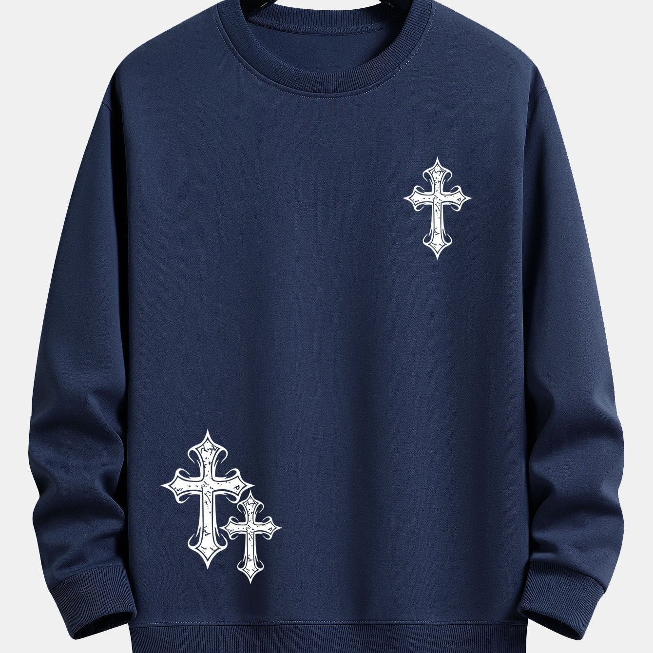 Roel | Sweater met kruisprint en relaxte pasvorm