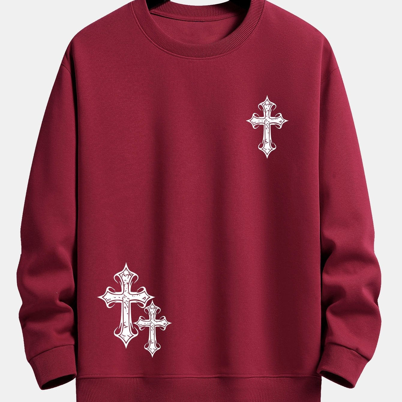 Roel | Sweater met kruisprint en relaxte pasvorm