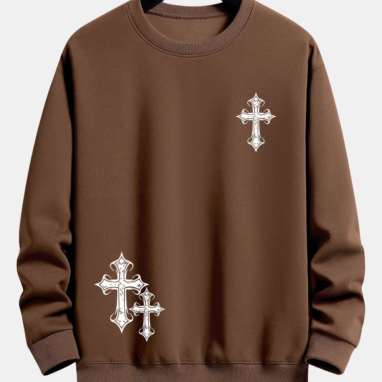 Roel | Sweater met kruisprint en relaxte pasvorm