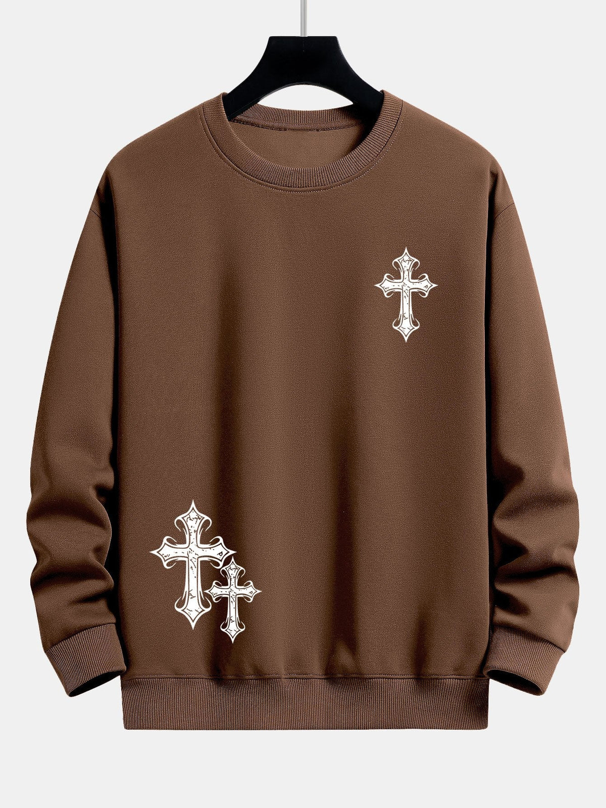 Roel | Sweater met kruisprint en relaxte pasvorm