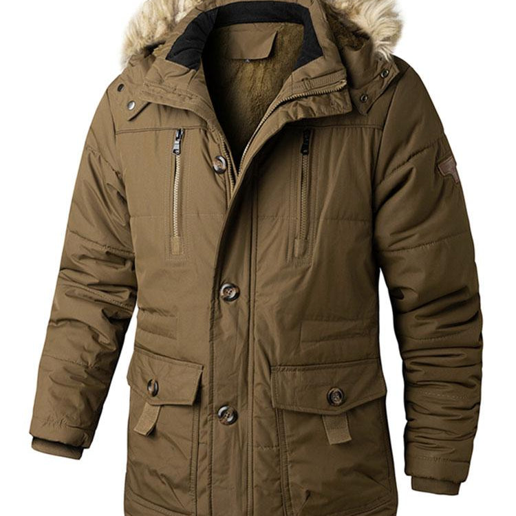 Ronald | Coat met imitatiebontkraag en afneembare capuchon