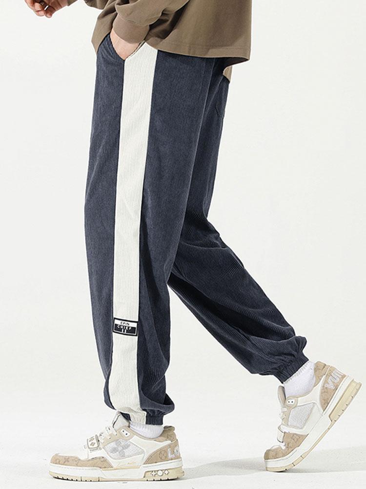 Sam | Corduroy joggingbroek met zijstreep