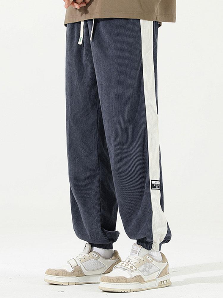 Sam | Corduroy joggingbroek met zijstreep