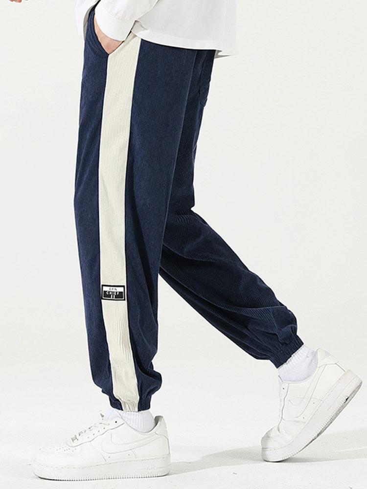 Sam | Corduroy joggingbroek met zijstreep