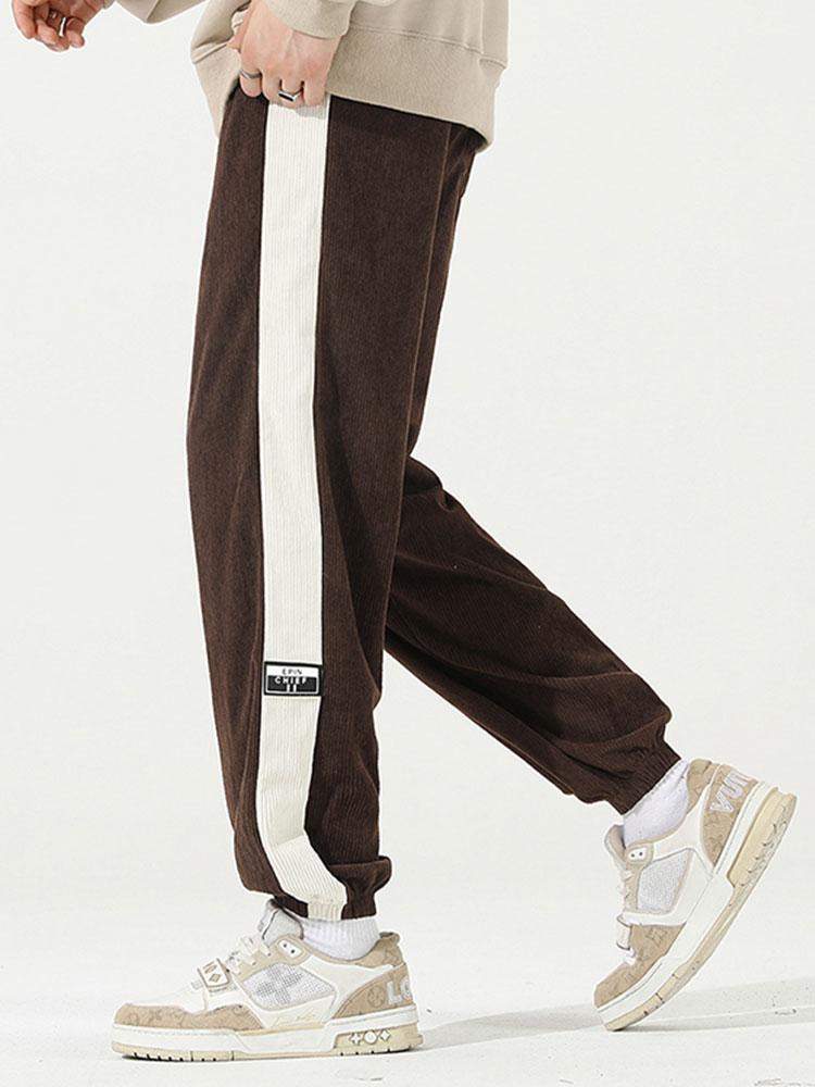Sam | Corduroy joggingbroek met zijstreep