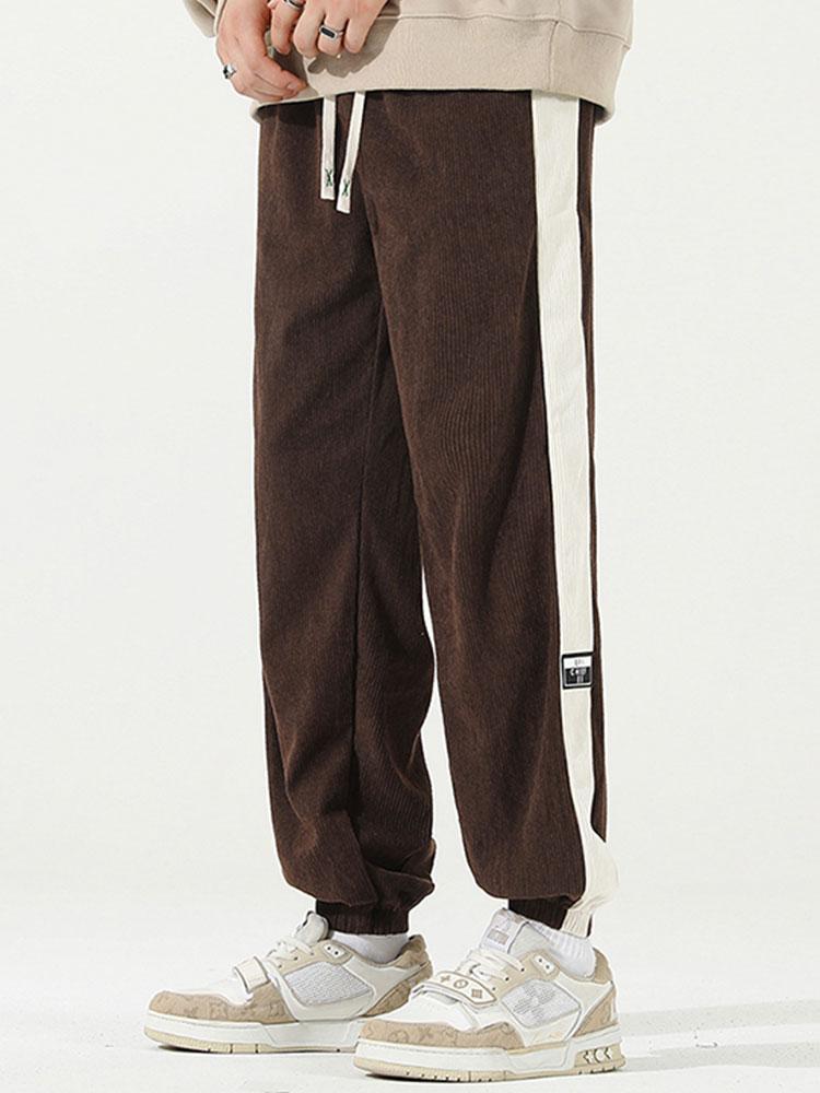 Sam | Corduroy joggingbroek met zijstreep
