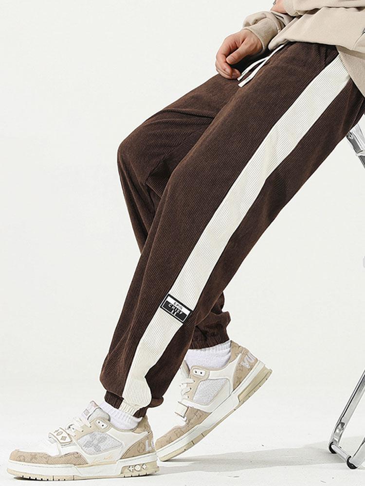Sam | Corduroy joggingbroek met zijstreep