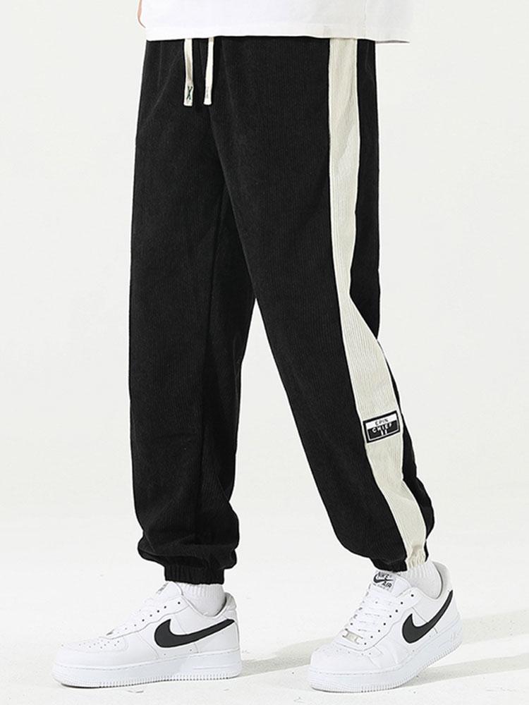 Sam | Corduroy joggingbroek met zijstreep