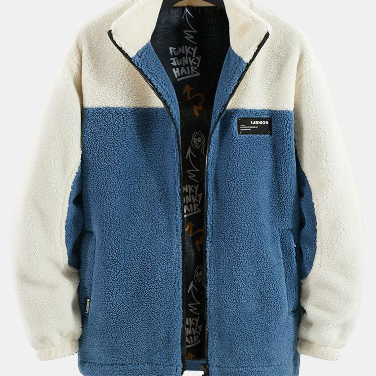 Sander | Teddyfleece jack met patchwork