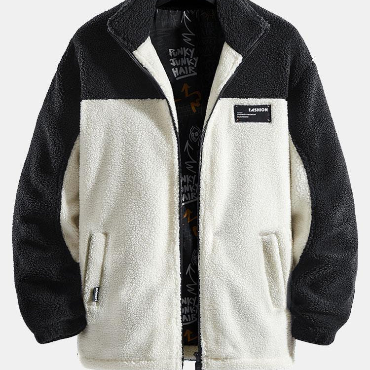Sander | Teddyfleece jack met patchwork