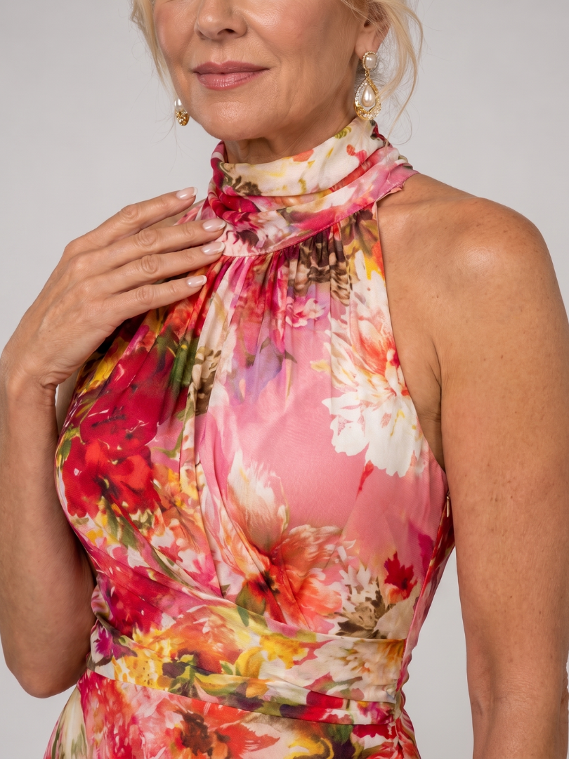 Sandra | Maxi-jurk met bloemenprint in rood