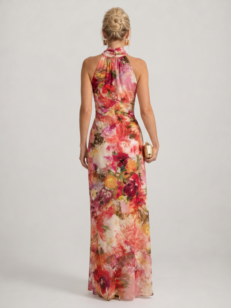 Sandra | Maxi-jurk met bloemenprint in rood