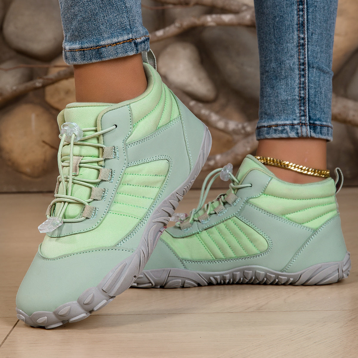 Sanne | Barefoot enkellaars zonder veters met brede teenbox