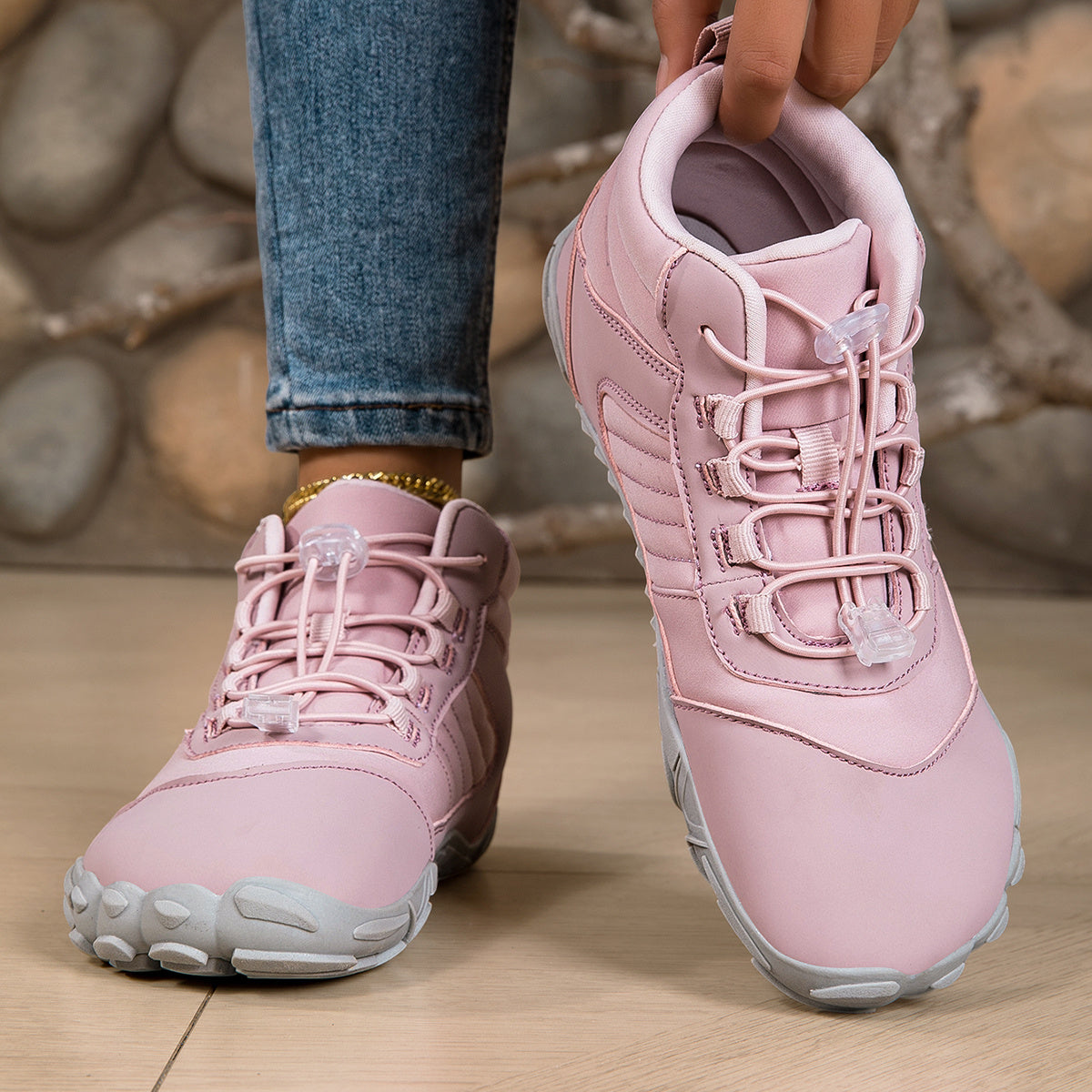 Sanne | Barefoot enkellaars zonder veters met brede teenbox