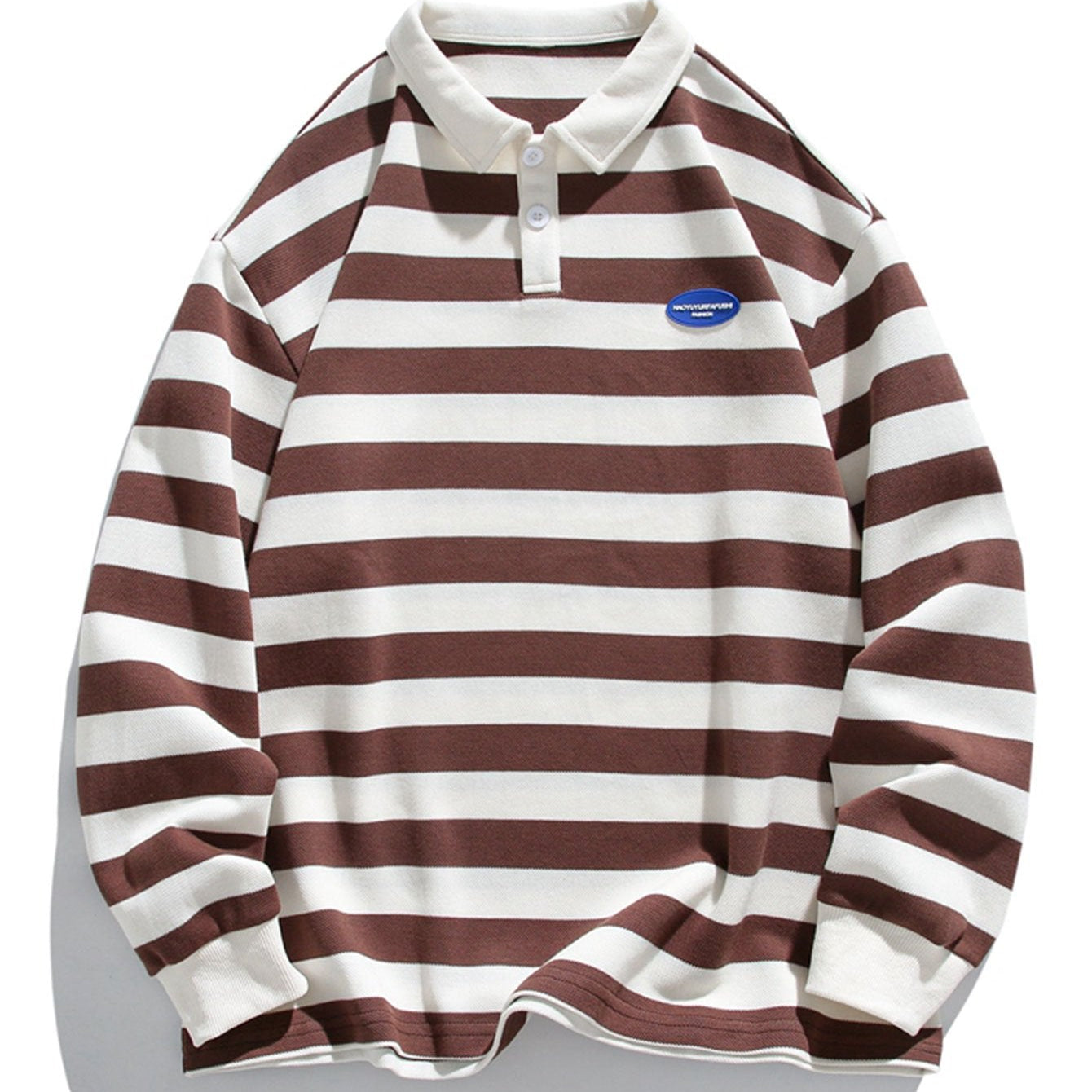 Sebastiaan | Gestreepte polosweater met wafelstructuur en relaxte pasvorm