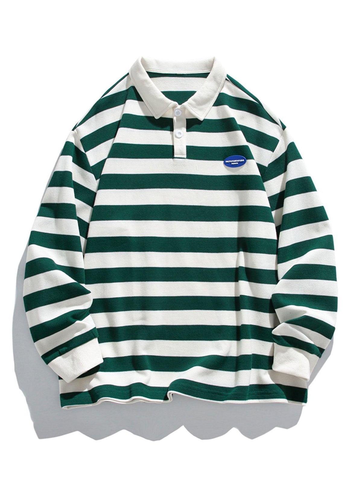 Sebastiaan | Gestreepte polosweater met wafelstructuur en relaxte pasvorm