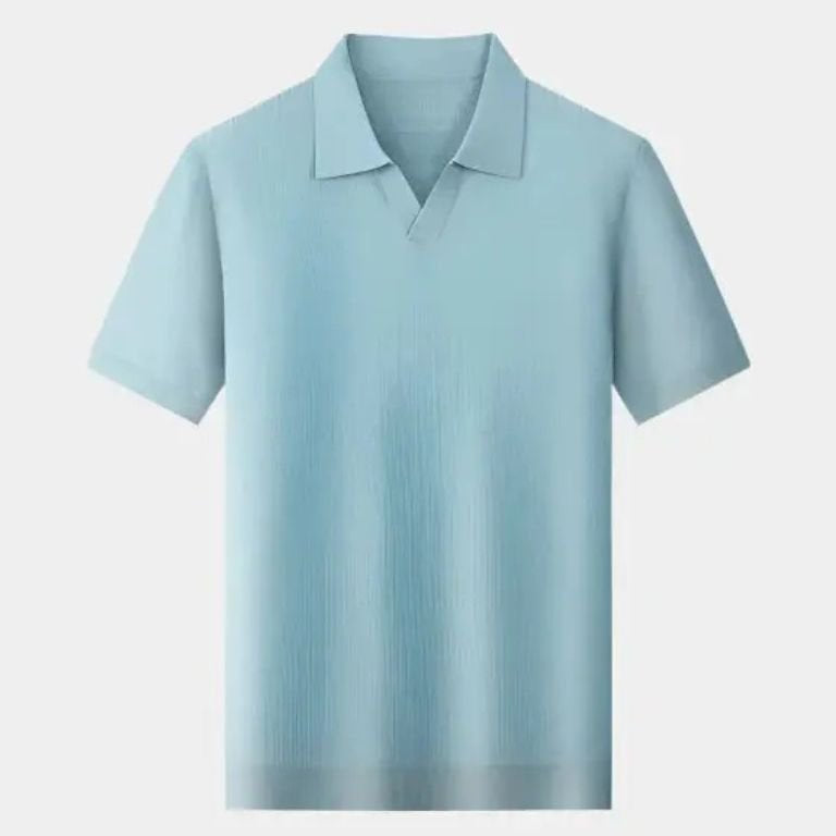 Simon | Shirt met open kraag en korte mouwen