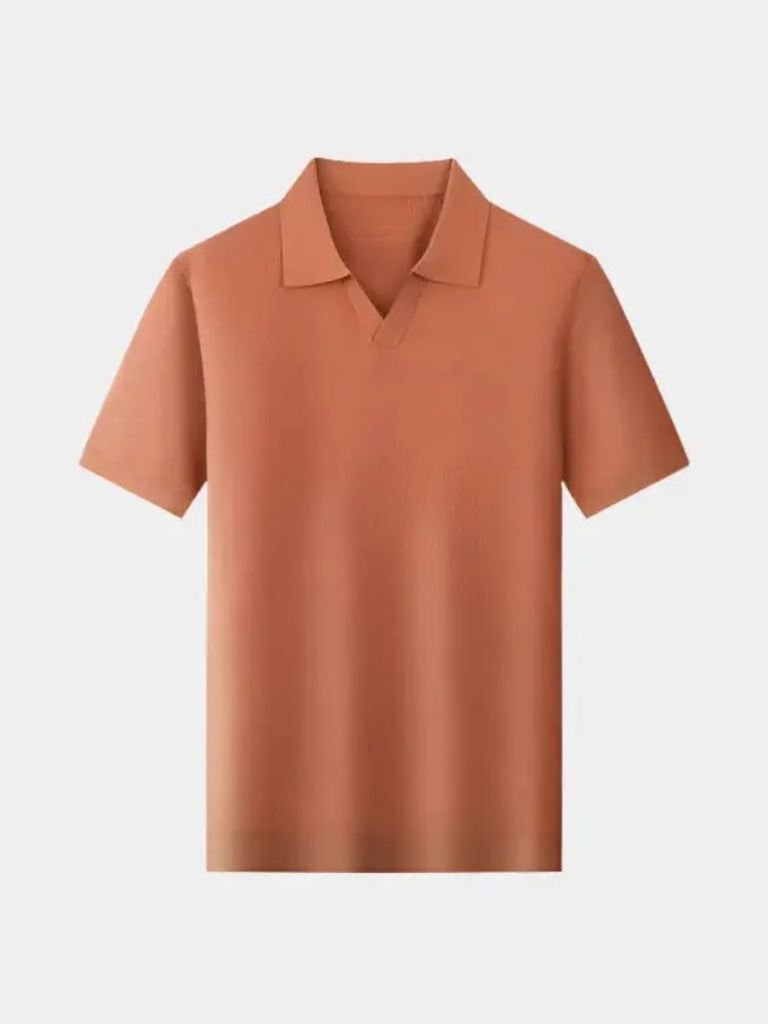 Simon | Shirt met open kraag en korte mouwen