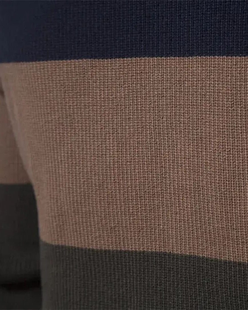 Halbe | Gebreid vest met kleurvlakken en rits