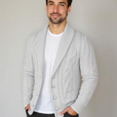 Nanne | Bruin kabelgebreid vest
