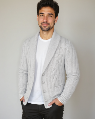 Nanne | Bruin kabelgebreid vest