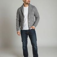 Nanne | Bruin kabelgebreid vest