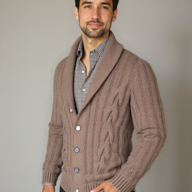 Nanne | Bruin kabelgebreid vest