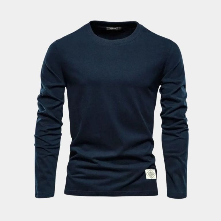 Teake | Marineblauwe trui met ronde hals