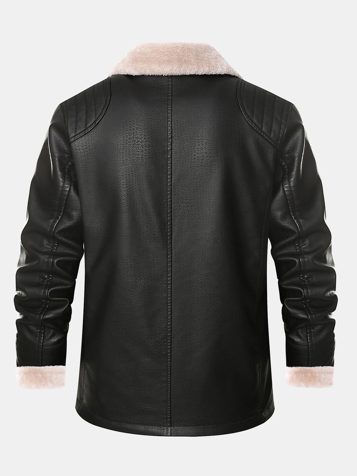 Stef | Blazer van PU-leer met imitatiebontvoering