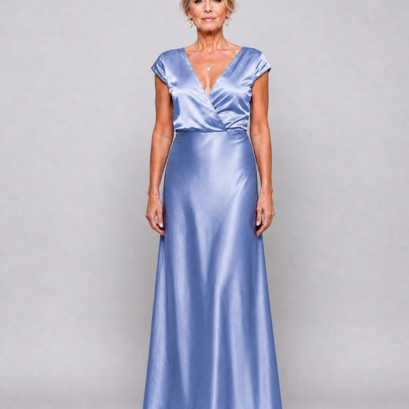 Suzanne | Satijnen maxi-jurk in rosé