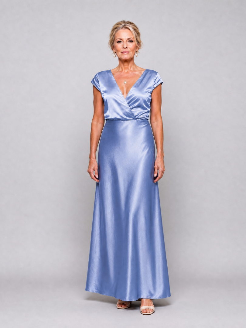 Suzanne | Satijnen maxi-jurk in rosé