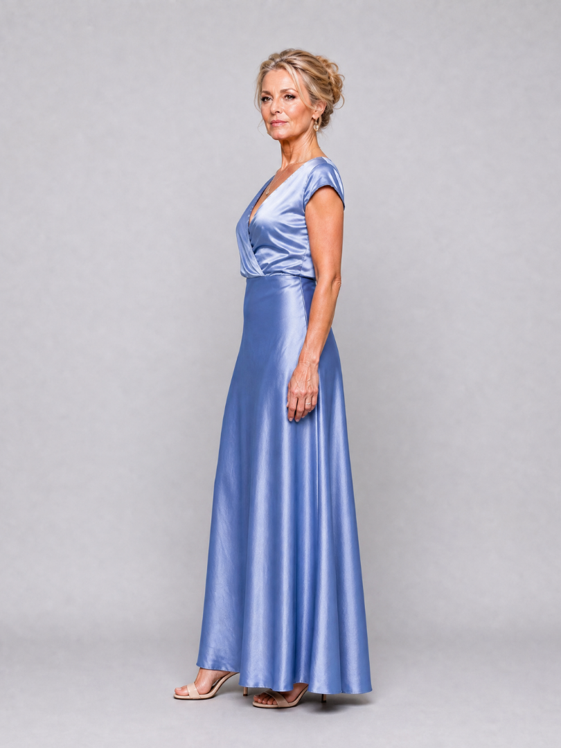 Suzanne | Satijnen maxi-jurk in rosé