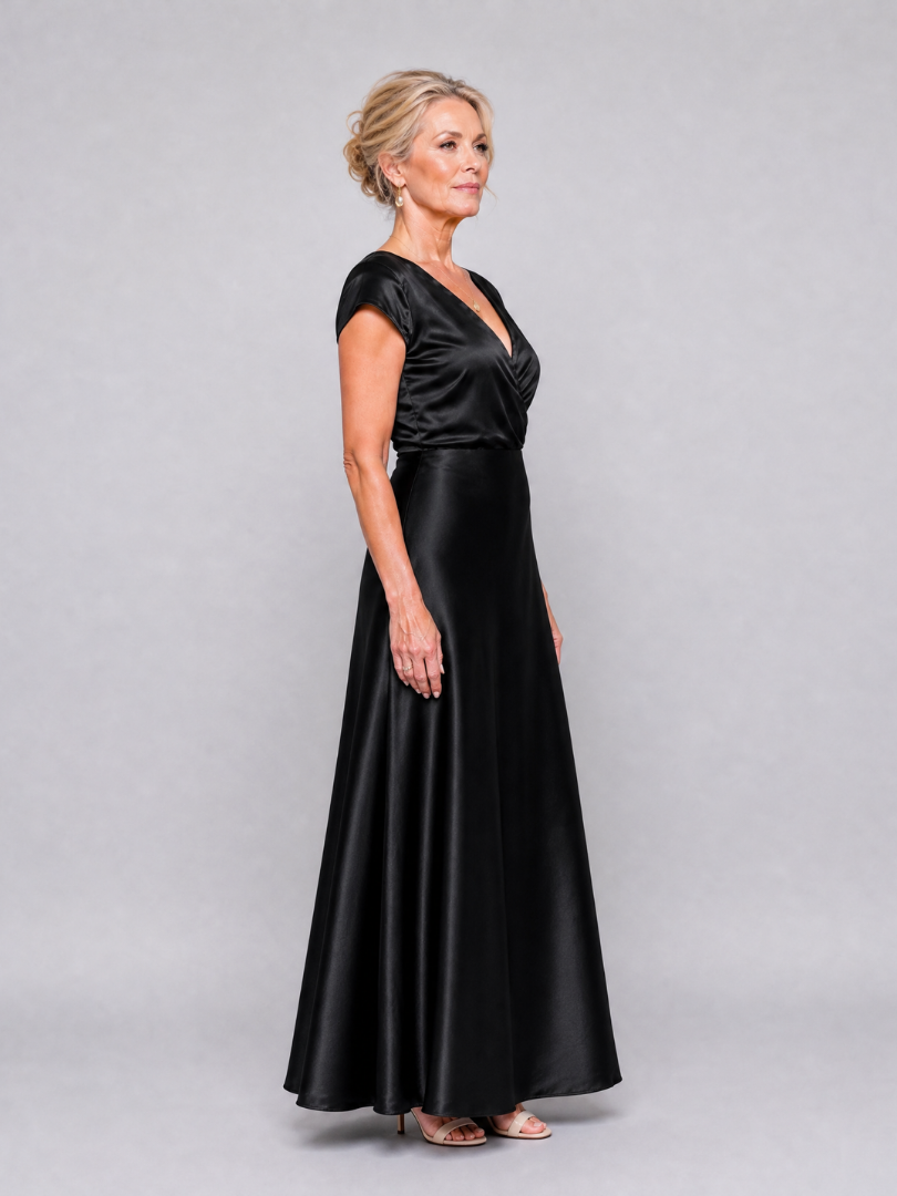 Suzanne | Satijnen maxi-jurk in rosé