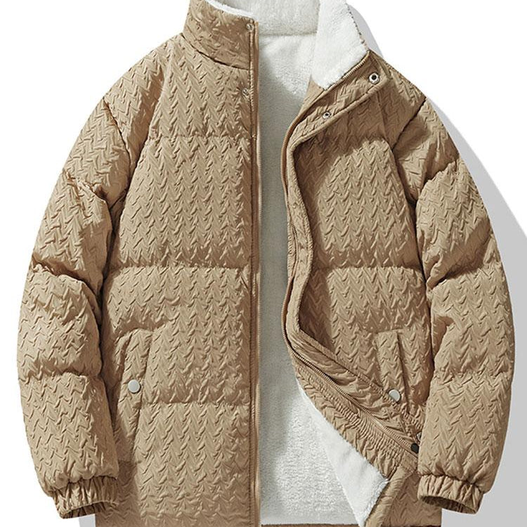 Thijs | Jacquard jas met teddyvoering