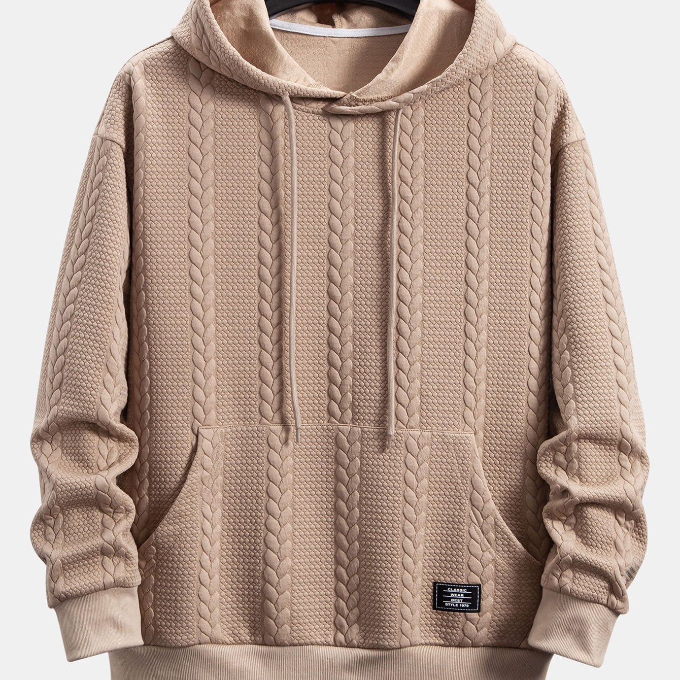 Ties | Hoodie met jacquarddessin, tarwemotief en relaxte pasvorm