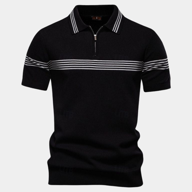 Timon | Witte polo met streepdetail