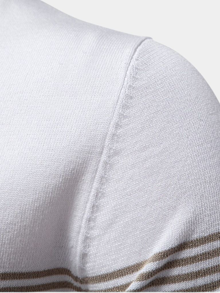 Timon | Witte polo met streepdetail