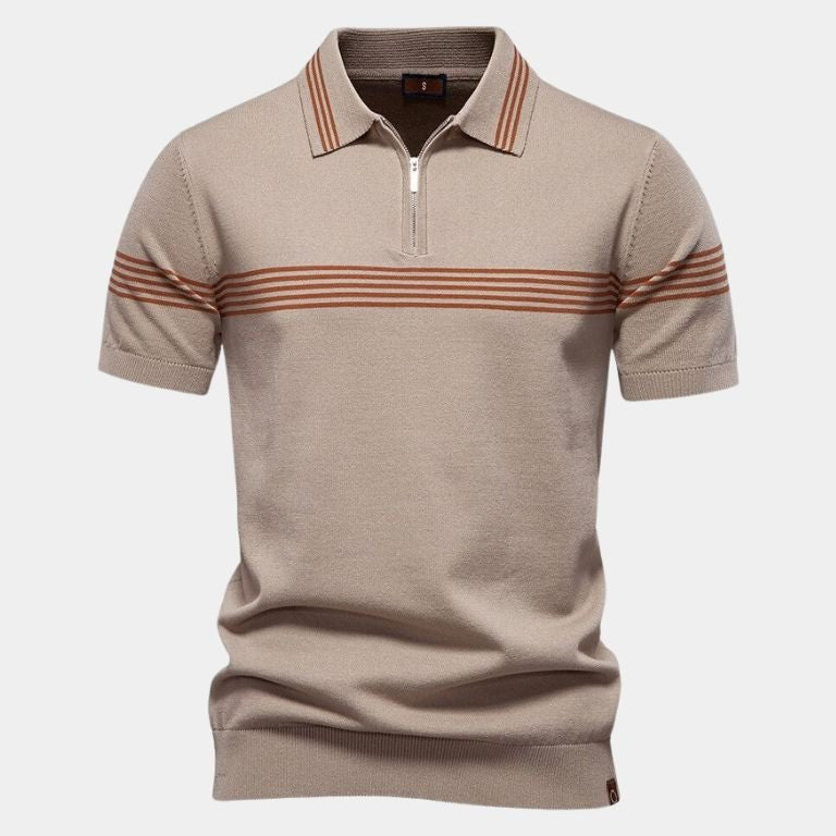 Timon | Witte polo met streepdetail